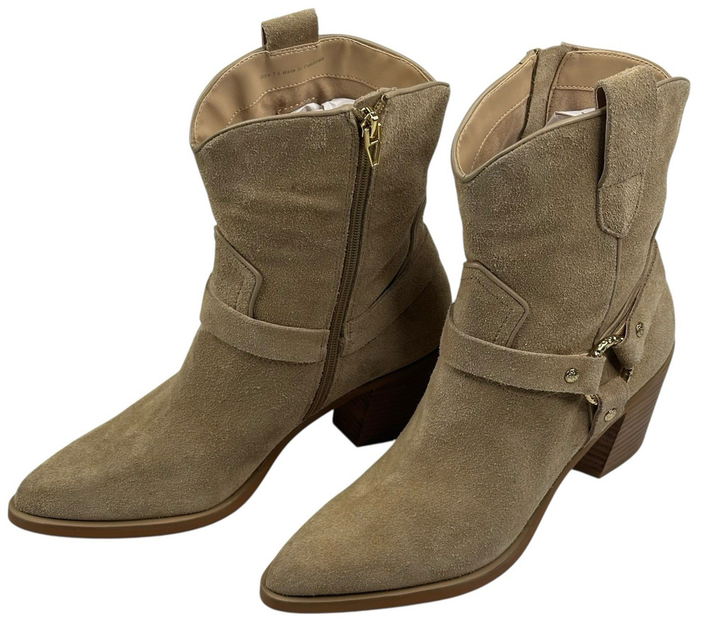 Dolce Vita Kenzen Womens Suede Western Harness Boots Size 7.5 New $210